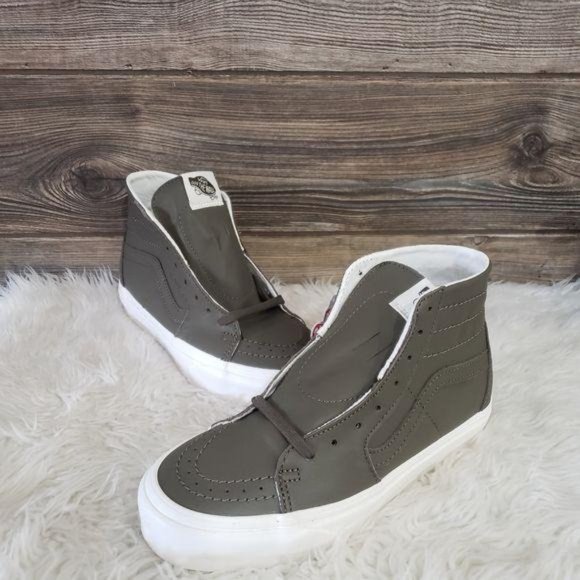 New Vans Sk8-Hi Tapered Soft Leather Olive Green - Picture 8 of 8